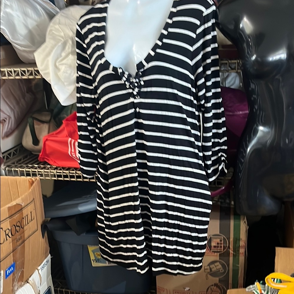 Black and White Striped Dress